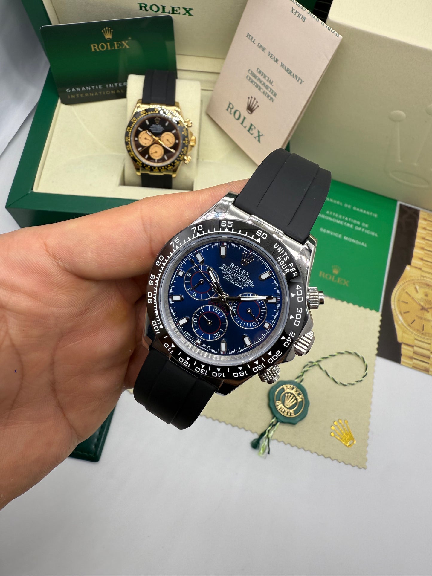 Rolex Cosmograph Daytona Blue Sphere Oysterflex