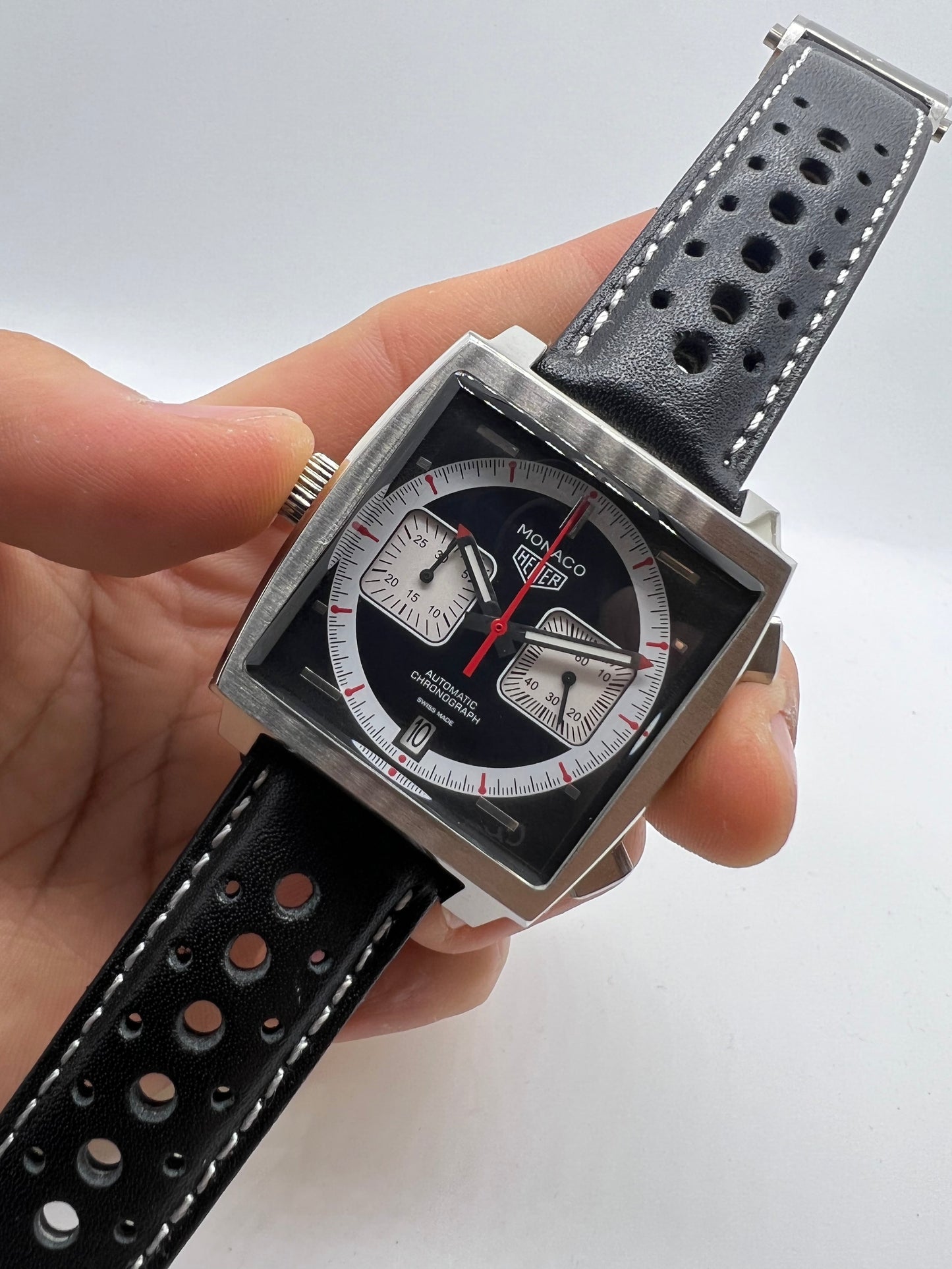 TAG Heuer Monaco Calibre 11 Stripe Dial Automático Chronograph Black