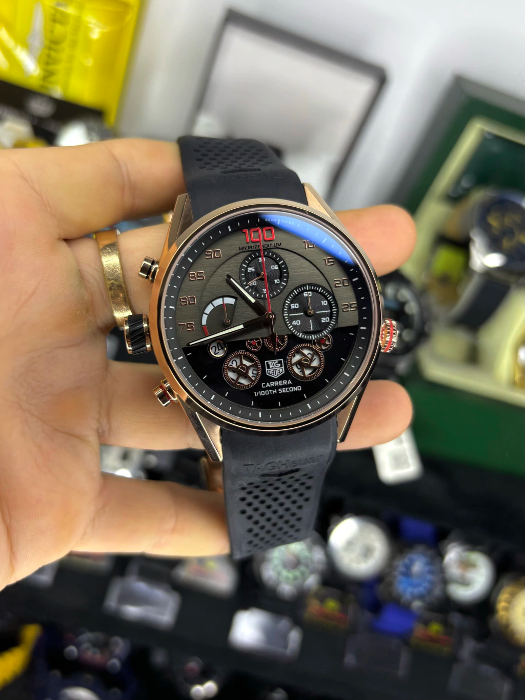 Tag Heuer carrera black and gold