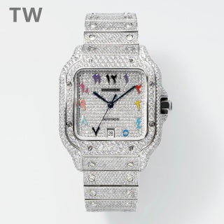 Cartier Santos de Cartier – Large Model (Aftermarket Full Iced)