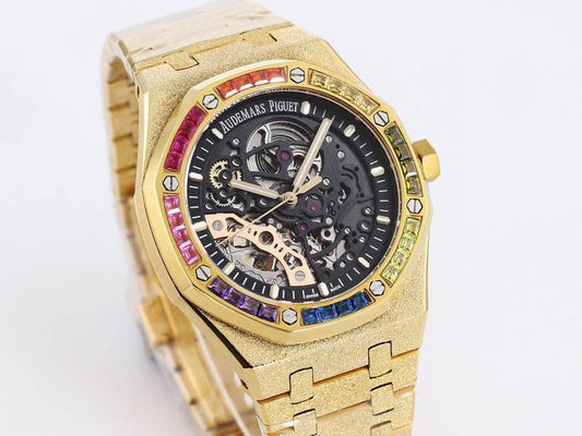 Audemars Piguet Royal Oak Double Balance Wheel Openworked “Rainbow Bezel”.