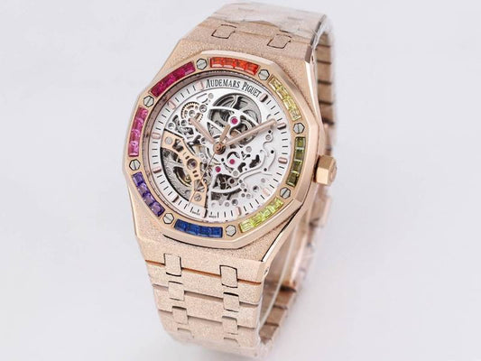Audemars Piguet Royal Oak Double Balance Wheel Openworked “Rainbow Bezel”.