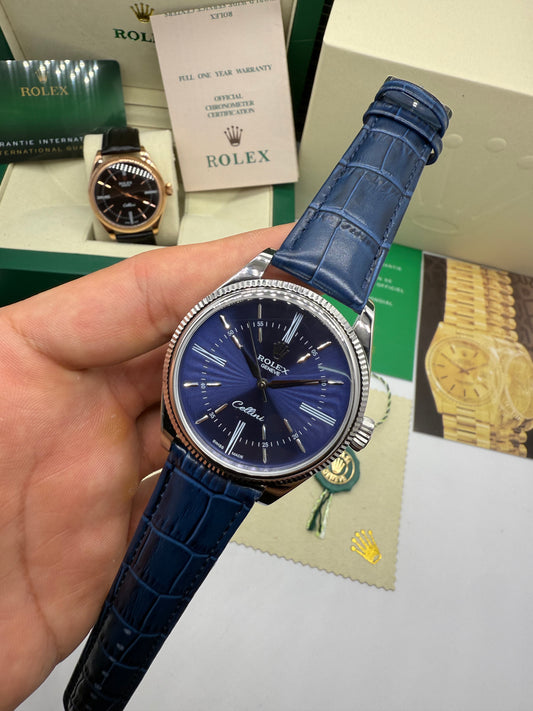 Rolex Cellini Time Blue Sphere Blue Skin