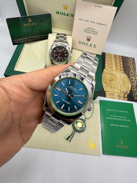 Rolex Oyster Perpetual Milgauss Glass Green