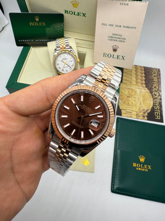 Rolex Datejust 41 Rolesor Everose ``Sunburst``