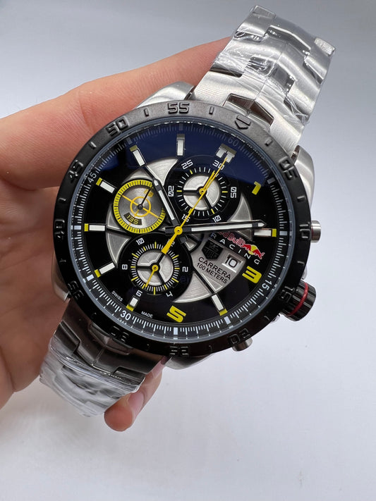 TAG Heuer Carrera Red Bull Racing Special Edition Chronograph – 100M Black, Silver and Yellow
