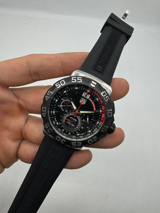 TAG Heuer Formula 1 Chronograph 1/10th Second Black with Rubber Strap