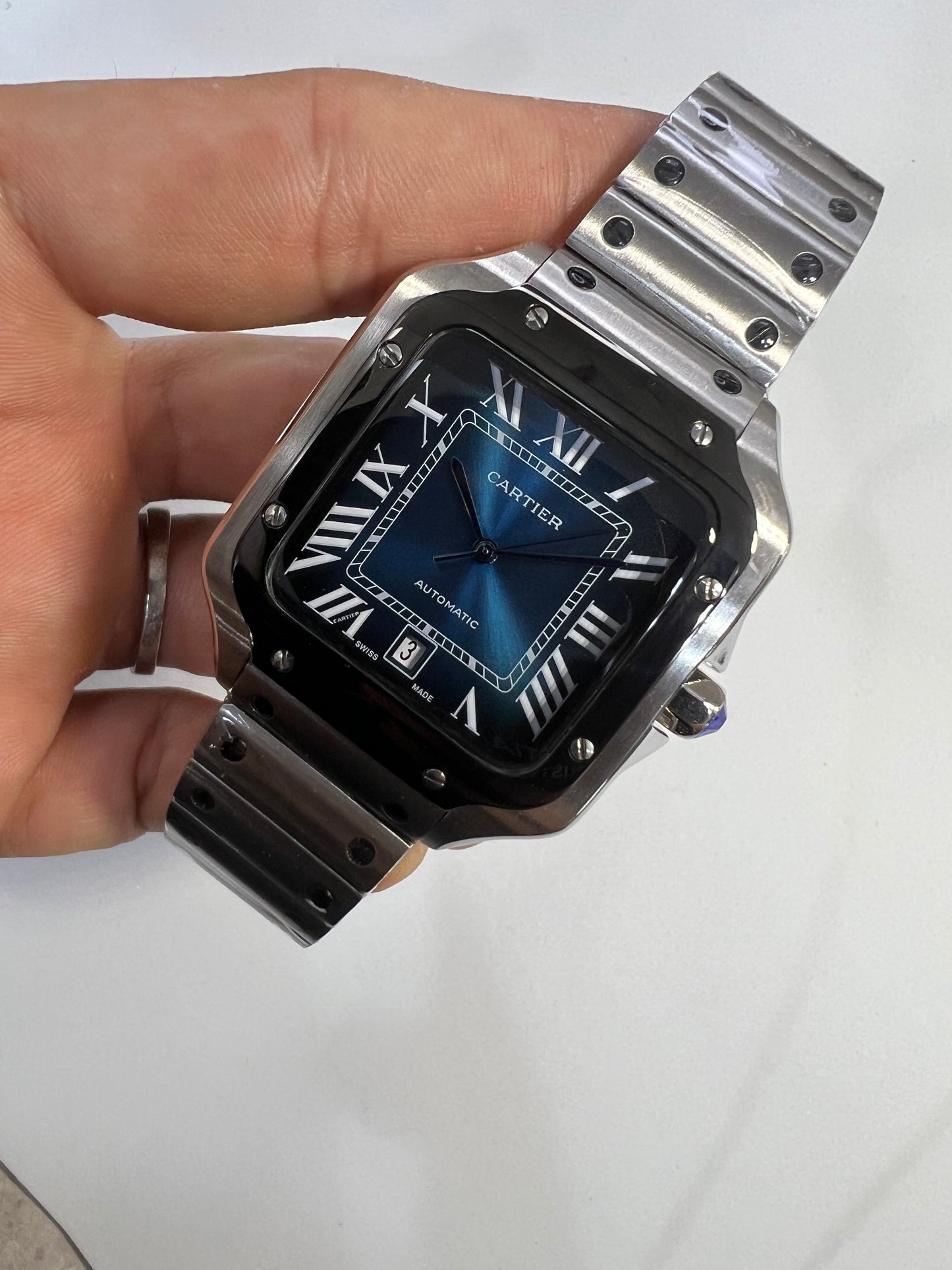 Cartier Santos de Cartier Large Acero Blue Soleil