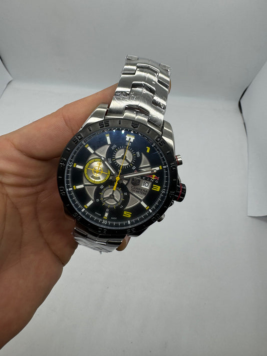TAG Heuer Carrera Calibre 16 Chronograph Black Dial with Yellow Accents