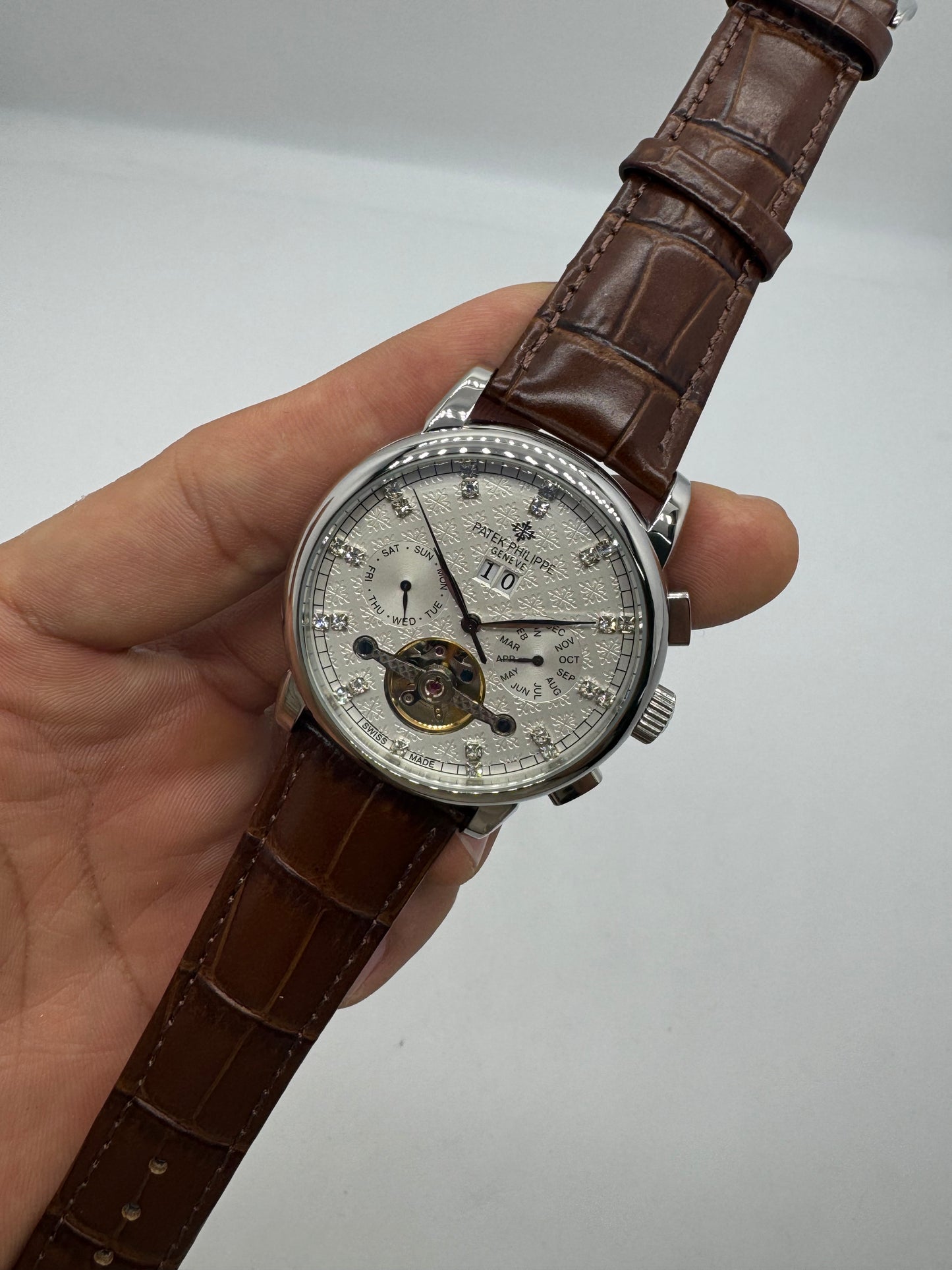 Patek Philippe Skeleton Tourbillon Indicador de diamantes