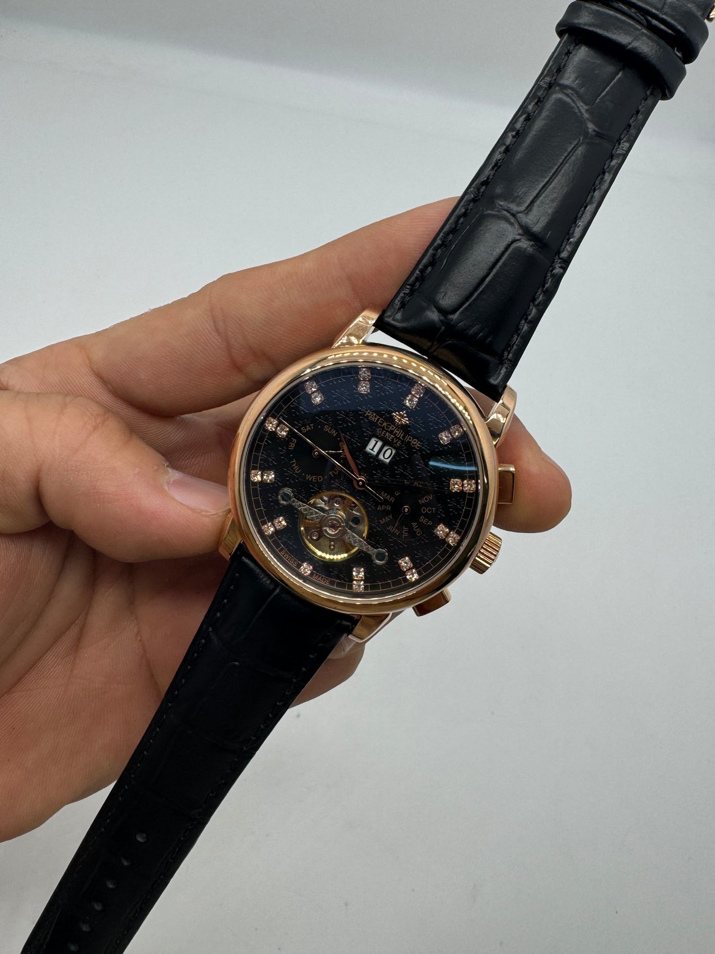 Patek Philippe Skeleton Tourbillon Indicador de diamantes