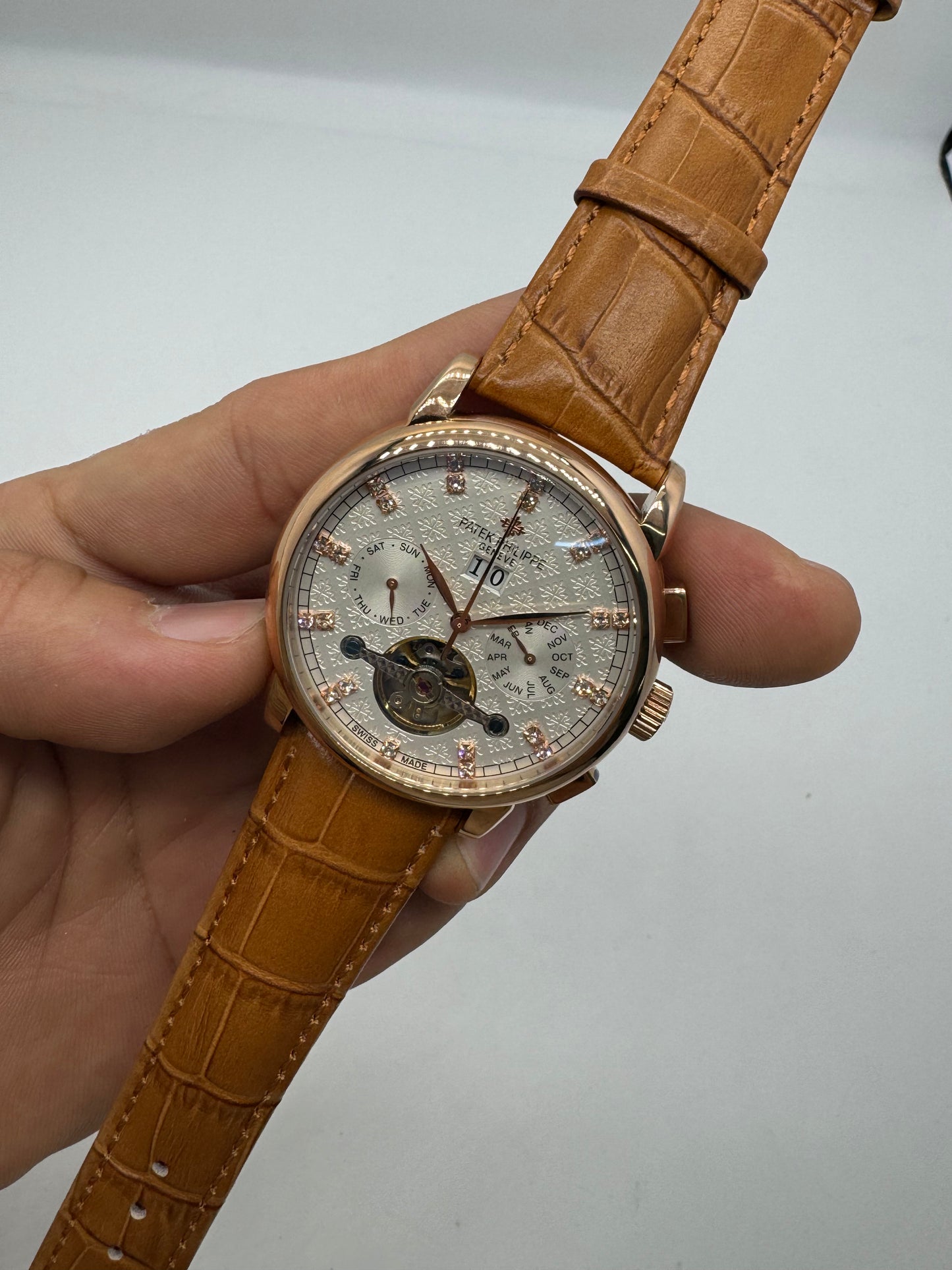 Patek Philippe Skeleton Tourbillon Indicador de diamantes