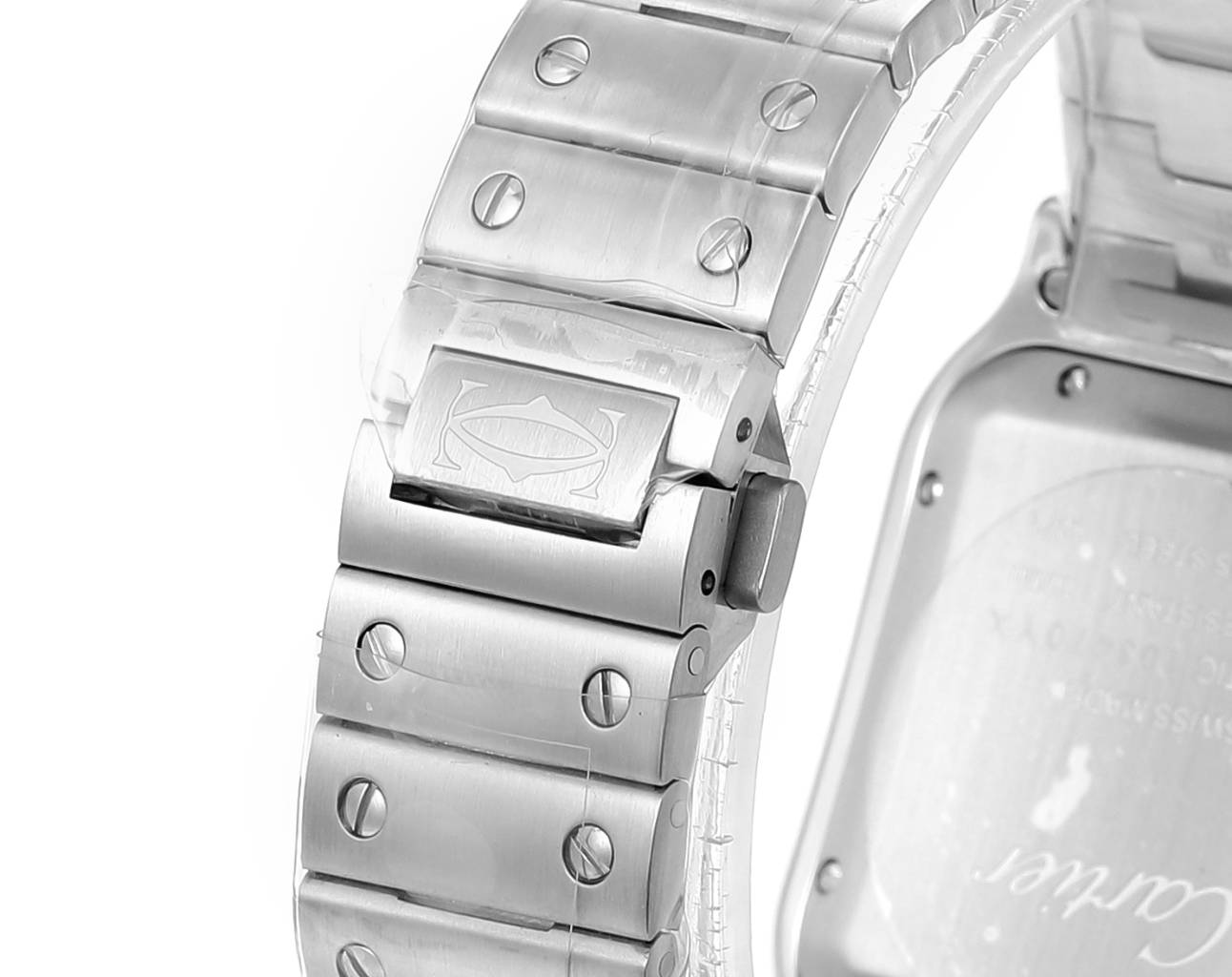 Cartier Santos (acero con esfera azul y diamantes)