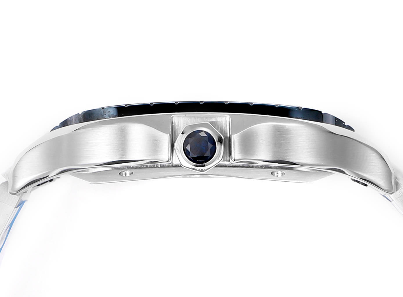 Cartier Santos (acero con esfera azul y diamantes)