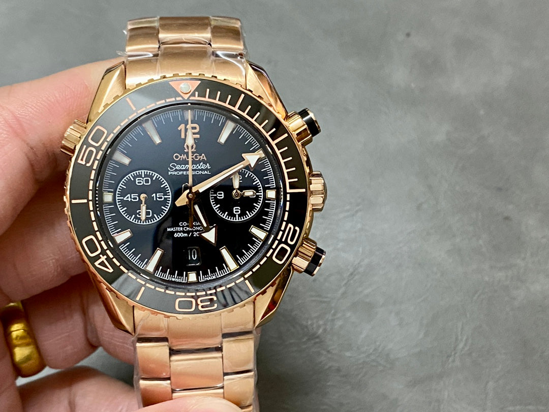 Omega Seamaster Planet Ocean Chronograph 600M 18K Sedna Gold Ref. 215.60.46.51.01.001