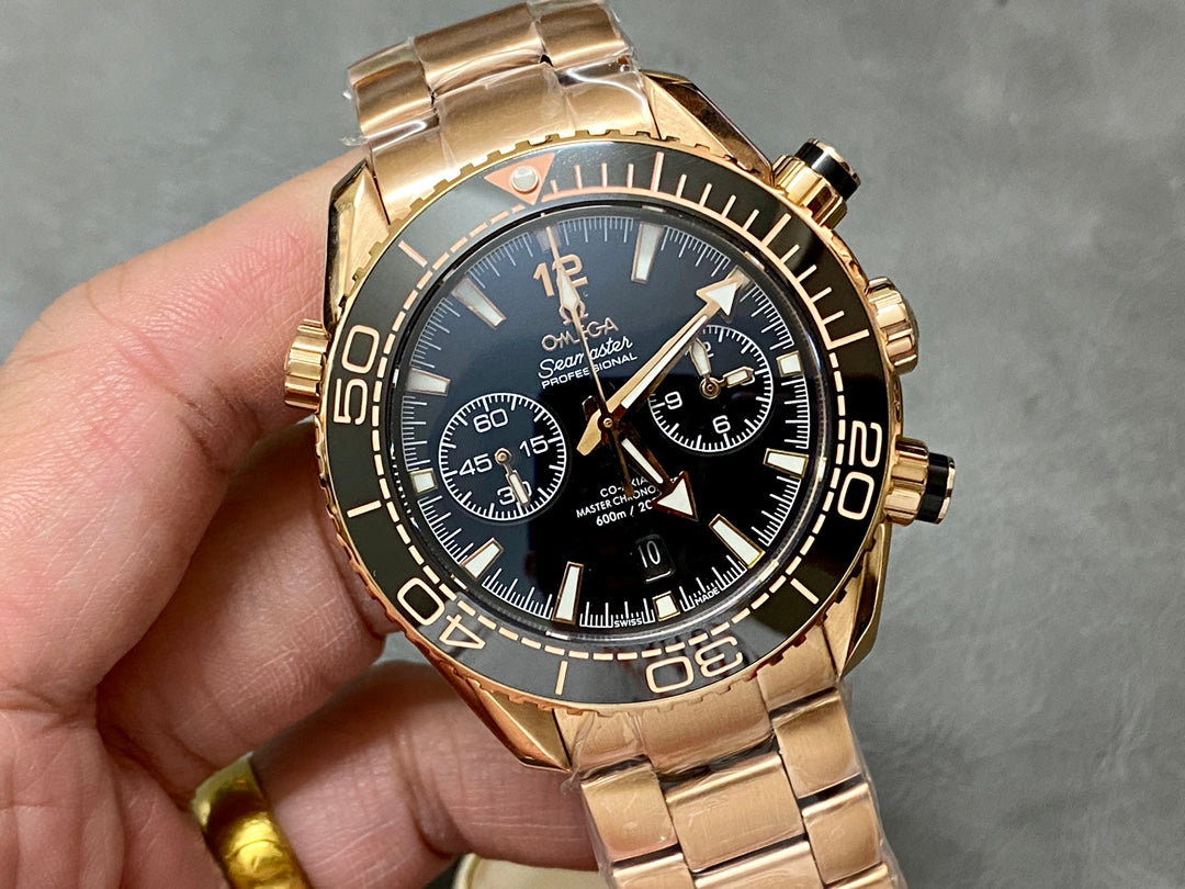 Omega Seamaster Planet Ocean Chronograph 600M 18K Sedna Gold Ref. 215.60.46.51.01.001