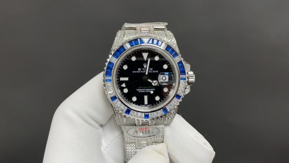 Rolex Submariner – Custom Full Iced With Green Baguettes 116610LV ALL
