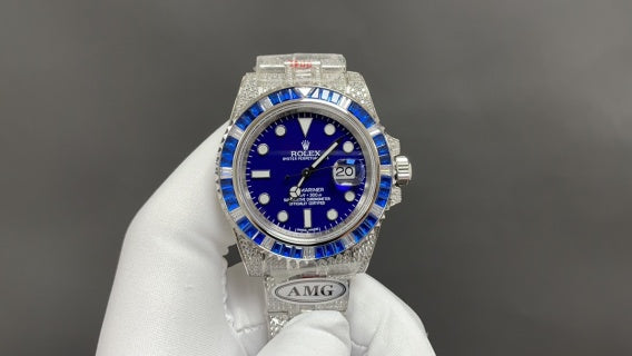 Rolex Submariner – Custom Full Iced With Green Baguettes 116610LV ALL