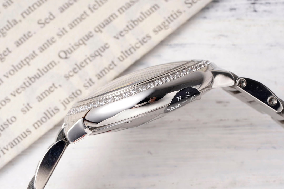 💎✨ Cartier Ballon Bleu (acero con bisel de diamantes)