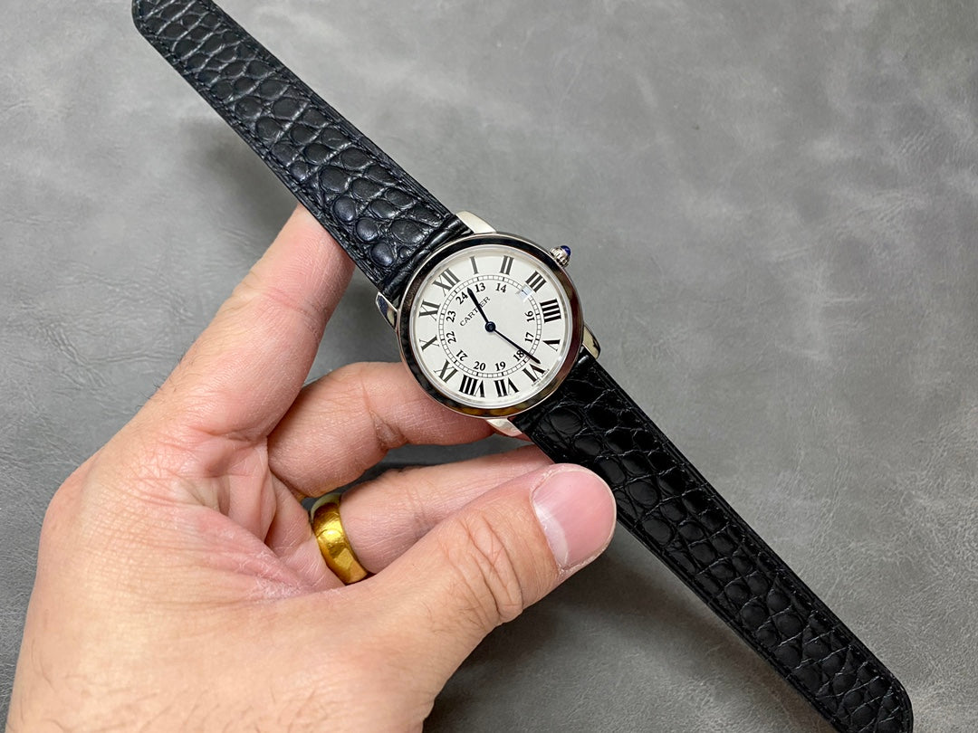 🕰️📍 Cartier Ronde Solo (con 24 horas y fecha)