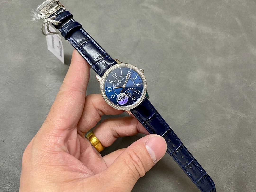 💙💎 Jaeger-LeCoultre Rendez-Vous Night & Day – Esfera azul con diamantes