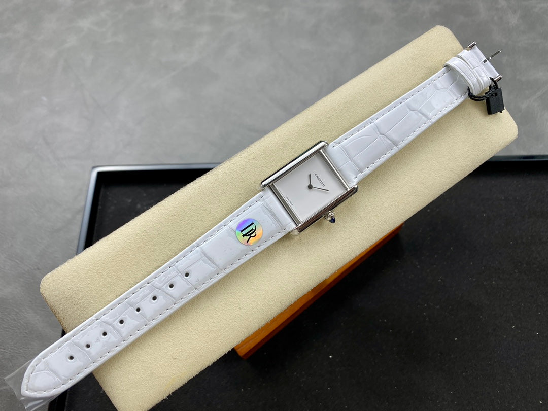 ⌚ Cartier Tank Must (esfera blanca minimalista)
