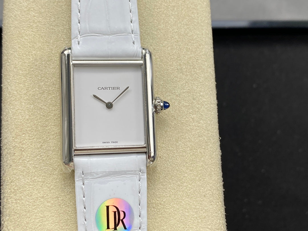 ⌚ Cartier Tank Must (esfera blanca minimalista)