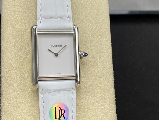 ⌚ Cartier Tank Must (esfera blanca minimalista)