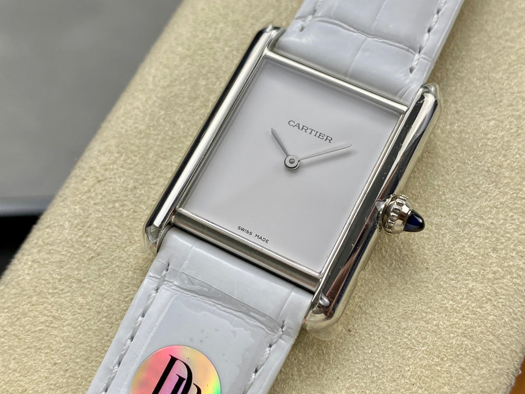 ⌚ Cartier Tank Must (esfera blanca minimalista)