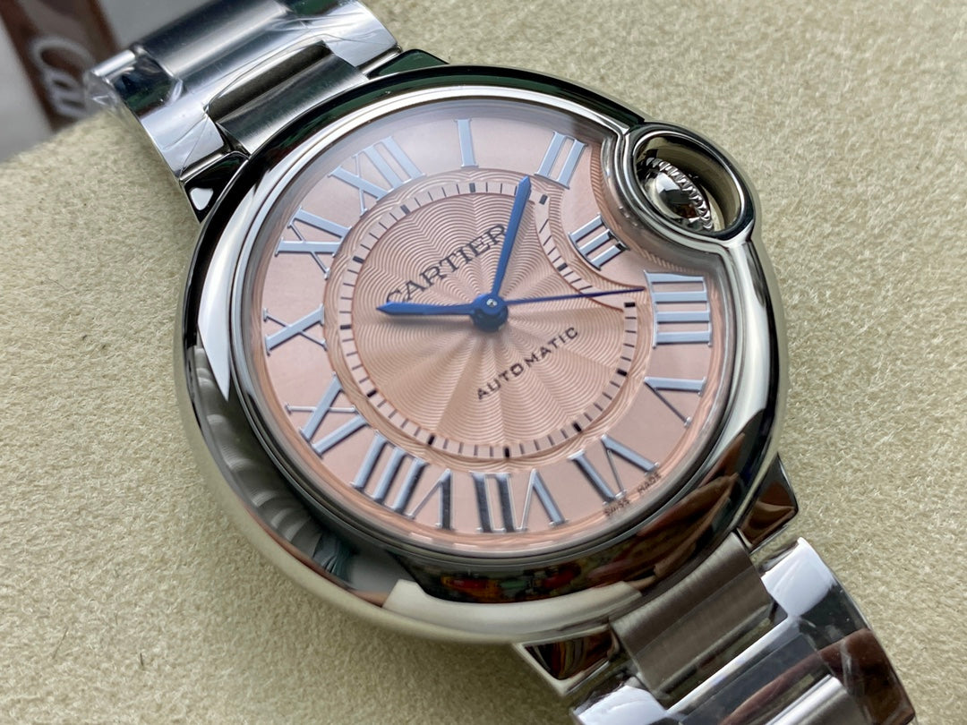 Cartier Ballon Bleu de Cartier 33mm Automatic (acero, esfera rosada / salmón)