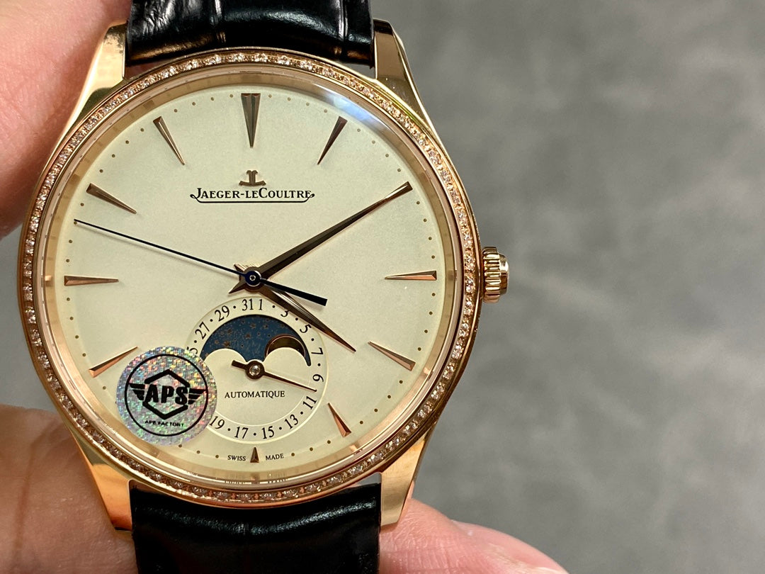 🌙✨ Jaeger-LeCoultre Master Ultra Thin Moon – Oro rosa con diamantes