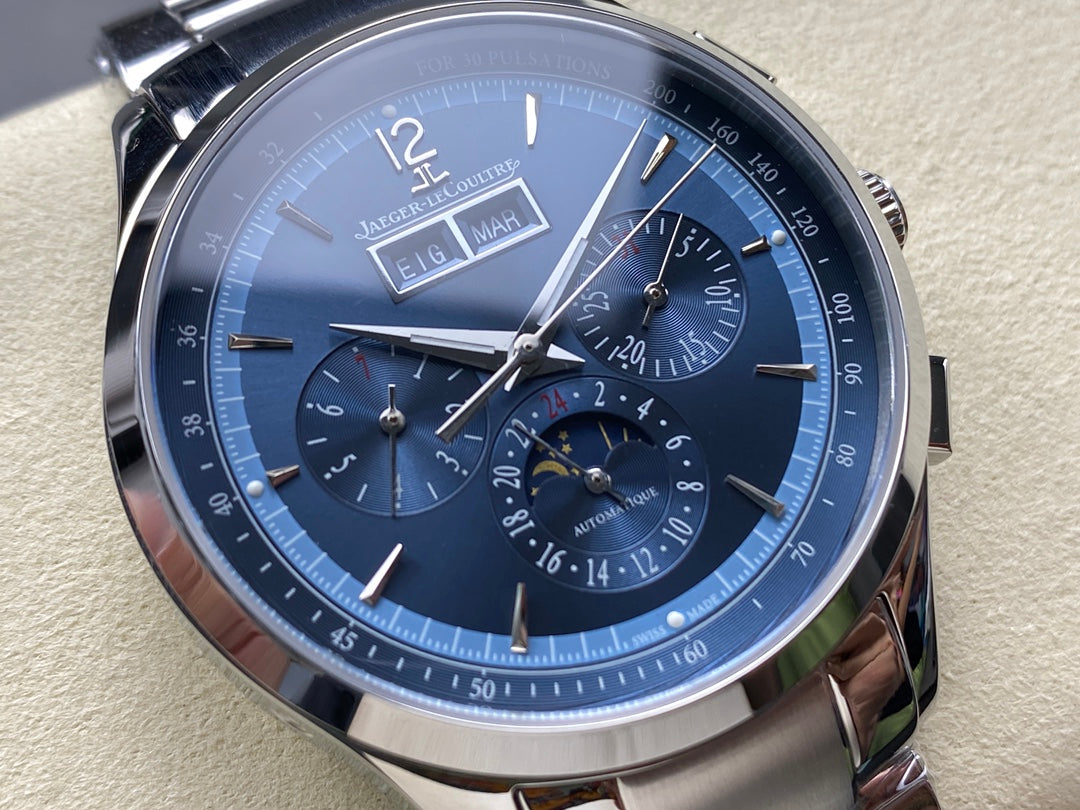 🔵🕰️ Jaeger-LeCoultre Master Control Chronograph Calendar (acero, esfera azul)