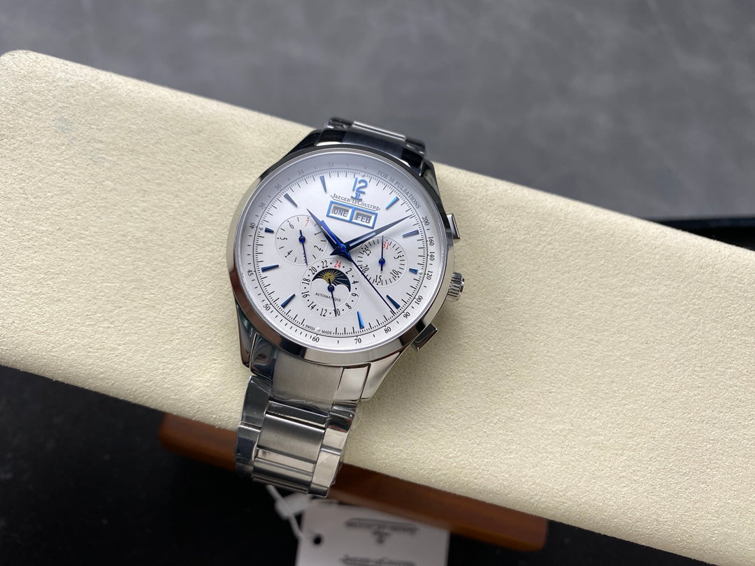 🕰️🌙 Jaeger-LeCoultre Master Control Chronograph Calendar (acero, esfera plateada)