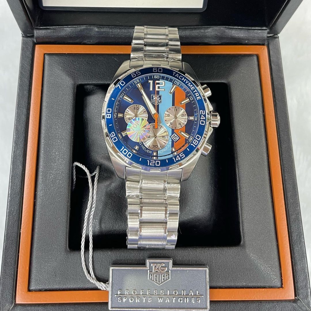 Tag Heuer metal blue and orange